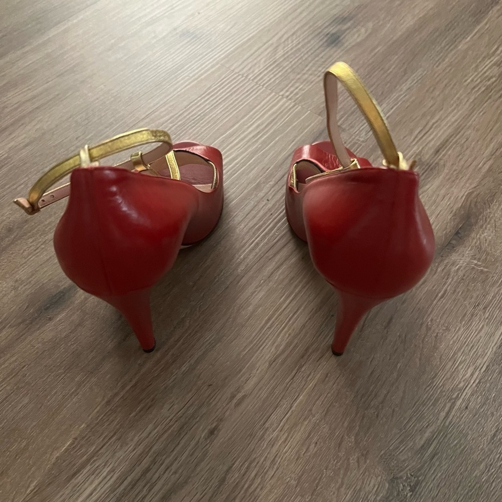 GUCCI X DISNEY Molina Lips Applique Strap Heels in Red Sz 11 US - Picture 5 of 12